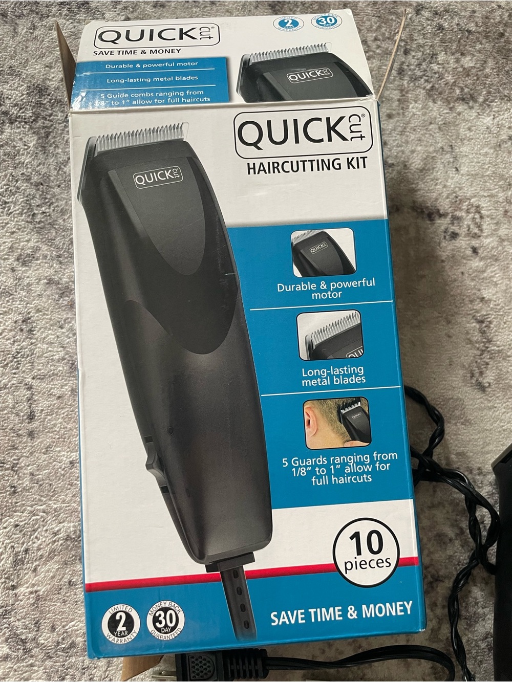 QUICK clippers Haircutting Kit - Durable Motor, Metal Blades, 10 Pieces
